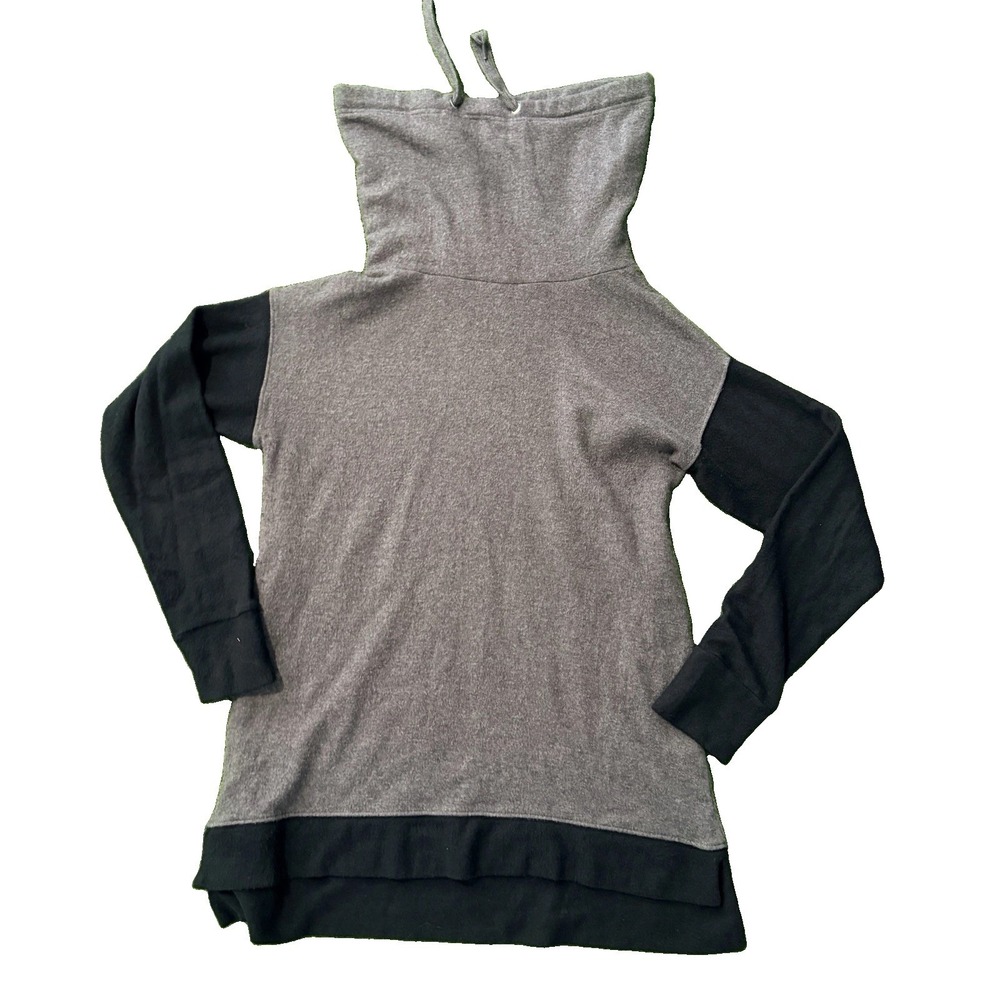 Soft Surroundings Womens Medium Gray Cowl Neck Tunic Sweater Pullover Stretch